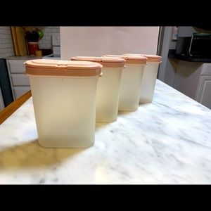Set of 4-1970s vintage Tupperware Modular Mates oval spice shakers MidCentury